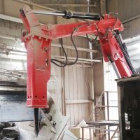 Pedestal Boom Rock Breaker System Breaks Boulders At Jaw Crusher