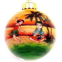 Hand Painted Glass Christmas Tree Ornaments