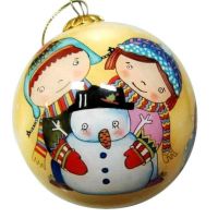 Hand Painted Glass Christmas Tree Ornaments