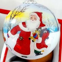 Hand Painted Glass Christmas Tree Ornaments