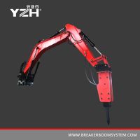 Pedestal rockbreaker boom system