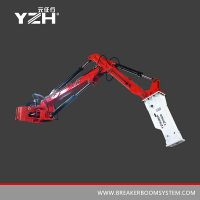 Pedestal boom rockbreaker system