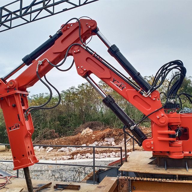 stationary type pedestal rock breaker boom systems 