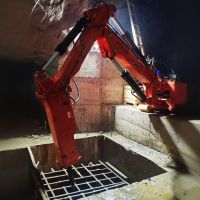 Hydraulic rock breaker boom system